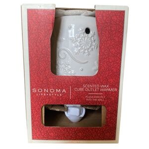 SONOMA Scented Wax Cube Outlet Warmer White Snowflake Design NWT